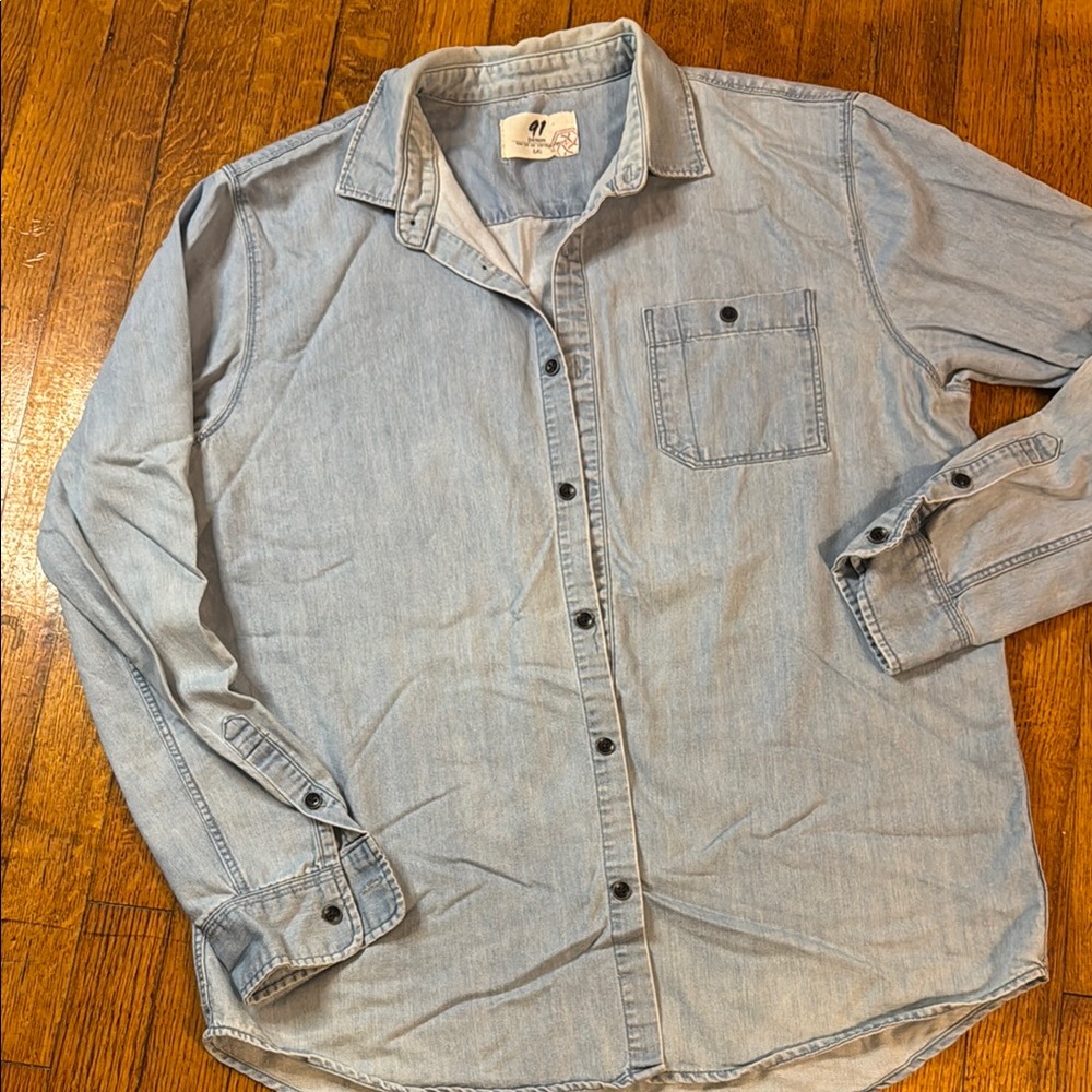 Cotton On Light Blue Denim Men's Shirt